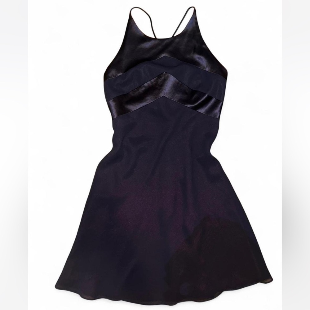 Elegant 90’s Navy Satin Dress
